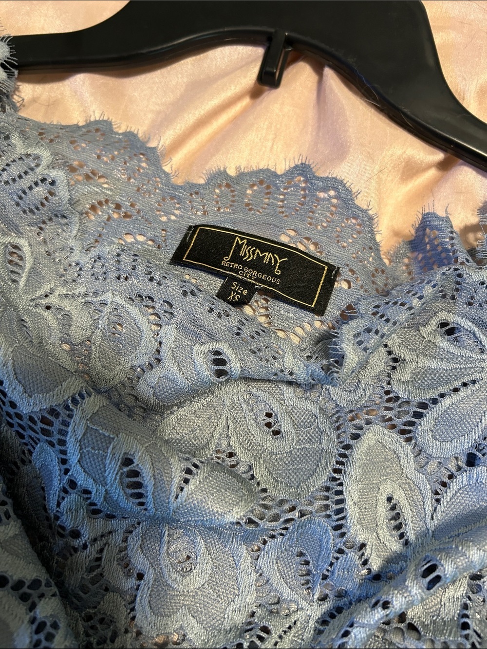 Light Blue Floral Lace Fit-and-Flare Dress - Picture 2 of 5